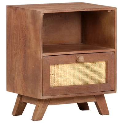 vidaXL - Nachtkastje - 40x30x50 - cm - massief - mangohout