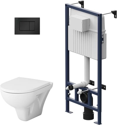 Hangend Toilet Set - Wandtoilet Compleet - Badkamer Vernieuwen - Sparing Watergebruik - 38 x 55 x 112 cm