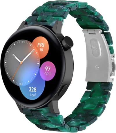 Strap-it Resin smartwatch bandje - geschikt voor Huawei Watch GT 2 42mm / GT 3 42mm / GT 3 Pro 43mm - groen