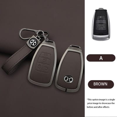 Coque de Protection pour Clé de Voiture en Alliage de Zinc Coque de Protection Fob Pour Baic Senova X25 X35 X55 X65 D50 Pour Changhe Q25 Q35 A6 Accessoire de Voiture gray