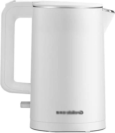 Waterkoker Roestvrijstaal - Waterwarmer Ketel - Snel Water Koken - Dubbelwandige Isolatie - 1 Liter Capaciteit - Wit