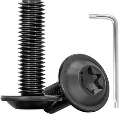 Set van 20 RVS M6 x 25 Torx Schroeven met Lenskop en Platte Kop, Volledige Draad en Flens met Inbussleutel, Ideaal voor Meubelmontage en Klusprojecten