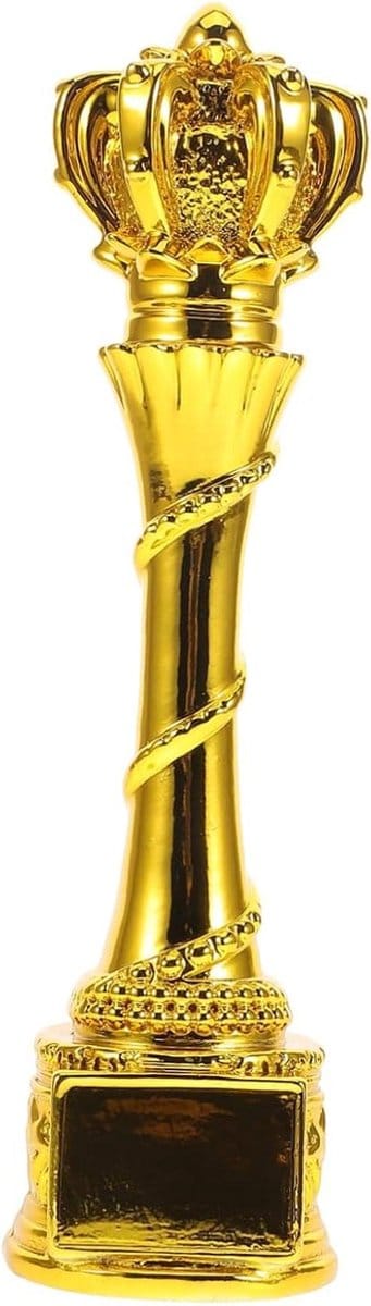Prijs trofee - Award beker - Prestaties vieren - Hars met galvaniseren - 6 x 24 cm - Goud