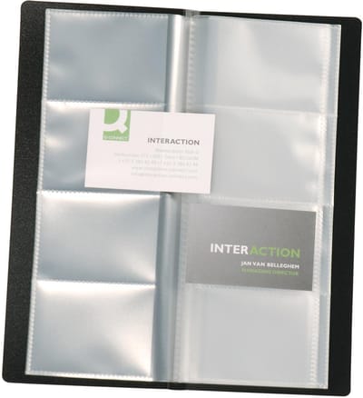 Q-CONNECT visitekaartenmap | Ft 11 x 26 cm | voor 160 kaarten | zwart