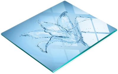 Duurzame en stijlvolle glazen snijplank met waterbloemenpatroon 60x52 cm