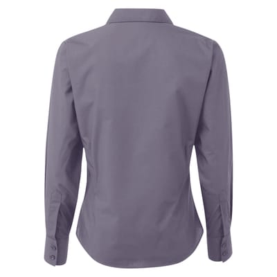Premier Dames/Dames Popeline Blouse met Lange Mouwen (Staal)