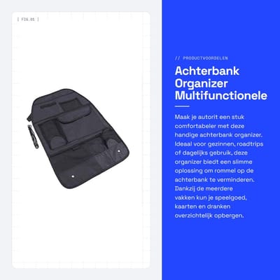 LIVIA HOME- Achterbank Organizer - Hoge Kwaliteit - Opbergtas - Meerdere Vakken - Robuust Nylonweefsel - Grote Capaciteit - Houdt Auto Georganiseerd - Autostoel Organizer