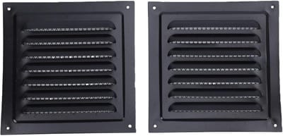 Ventilatieroosters met Gaas - Muurroosters - Efficiënte Luchtstroom - Stevig Aluminium - 150 x 150 mm - Grijs