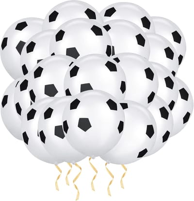 24 stuks voetbalballonnen, 30 cm zwart wit voetbal latex, Wereldbeker themafeestbenodigdheden voor sportthema, verjaardag, voetbalfans, feesttasvullers