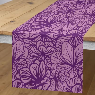 ABAKUHAUS Bloemen-tafelrunner – Monochroom – 40×180 cm – Babyroze/Lila