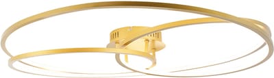 QAZQA rowin - Design Dimbare LED Plafondlamp met Dimmer - 1 lichts - Ø 78.5 cm - Goud/messing - Woonkamer | Slaapkamer | Keuken