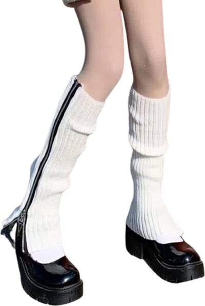 Nivard Beenwarmers - Dames - Overknee - Ballet - Wol - Kniekousen - Leg Warmers - Warm - Met Rits - Wit