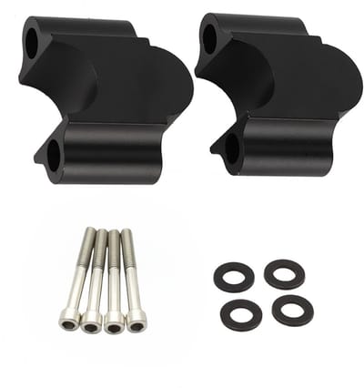 Dailygoods- Handvatverhoger 30mm - Aluminium - Universeel - Geschikt voor 7/8'' (22mm) - Zwart - Verbeterd comfort - Motorfietsaccessoire