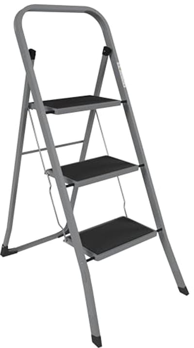 Robuuste 3-traps vouwladder met antislip en brede treden - Ideaal voor thuis, keuken en tuin