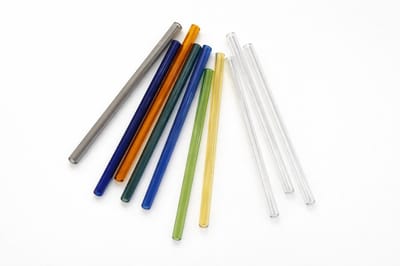 Herbruikbare Glazen Rietjes - Korte Rietjes - 15cm - 10 Stuks - Cocktail Rietjes - Duurzaam - Herbruikbaar - Multicolor - Transparant