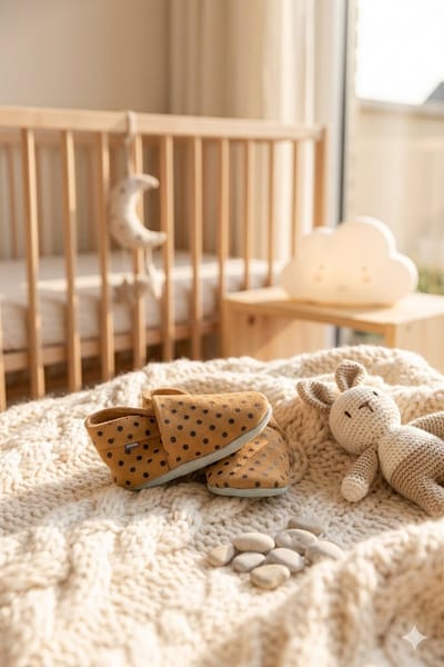 Stabifoot Babyslofjes – Zacht Leer – Cadeaudoos - Linnen zakje - Barefoot - 3002 SAND 3 - 6
