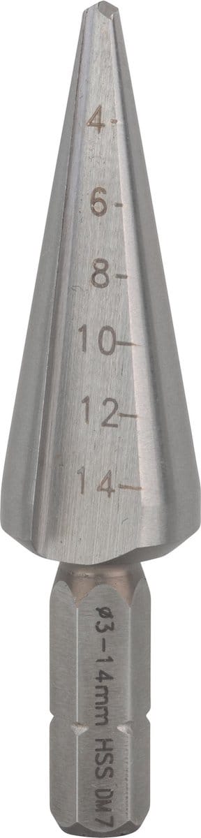 Bosch CONISCHE PLAATBOOR HSS ZESKANTSCHACHT 3-14, 60 MM 1/4