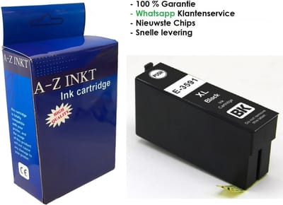 AtotZinkt inktcartridge voor Epson 35 XL / Epson 35XL BK Zwarte cartridge voor Epson WorkForce Pro WF-4740, WF-4730, WF-4720, WF-4725 mét chip