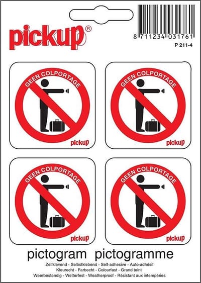 Pickup Mini Pictogram 4,7x4,7 cm - Geen colportage