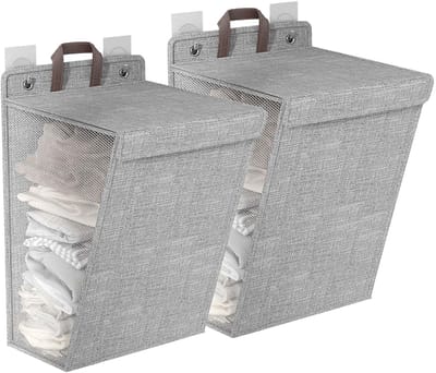 Vouwbare Wasmand - Ruimtebesparend - Met Deksel en Handgrepen - Grijs - Grote Capaciteit - Geschikt voor Badkamer en Slaapkamer