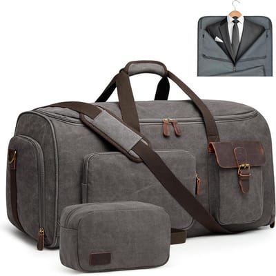 Draagbare kleding- en reistas voor mannen, multifunctionele duffel met toilettas en hangruimte