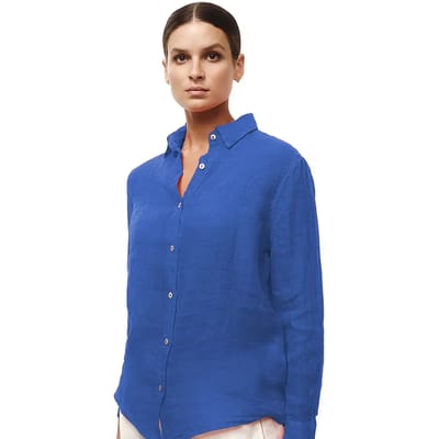 Dames lange mouw blouse in gaas Haris Cotton Essentials