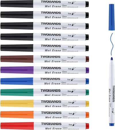 Whiteboard Markers Dunne Punt - Wet Erasable Stiften - Multi-kleur - Vivid Inkt - Eenvoudig Verwijderbaar - Voor Creatieve Projecten