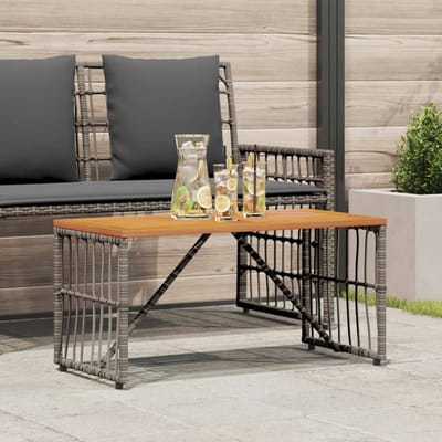 vidaXL Buiten Tafel Grijs 80 x 40 x 40 cm Staal en Poly Rattan