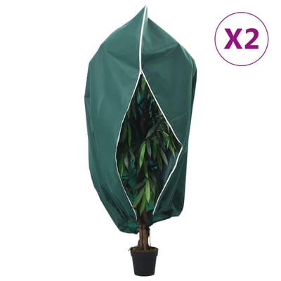 vidaXL - Plantenhoezen - met - ritssluiting - 2 - st - 70 - g/m² - 1x1,55 - m