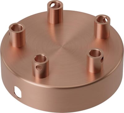 Calex plafondkap 5 snoeren - Ø10 cm - metaal - koper mat - rond