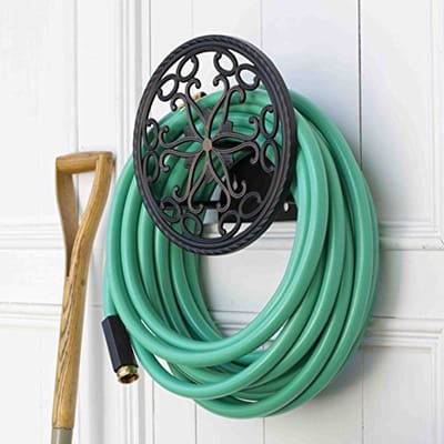 Decoratieve wandmontage tuinslangbutler - Patina voor 125 voet slang