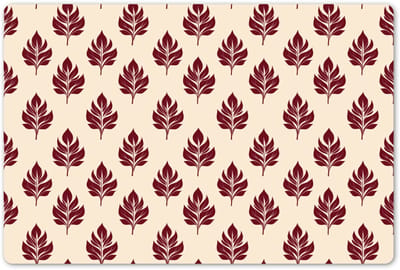 Placemats 45x30 cm - Placemat kunststof - 1 stuk - Botanisch - Patroon - Bordeaux - Borden onderleggers - Decoratie voor op tafel - Keuken tafeldecoratie accessoires - Vinyl onderlegger - Tafelversiering