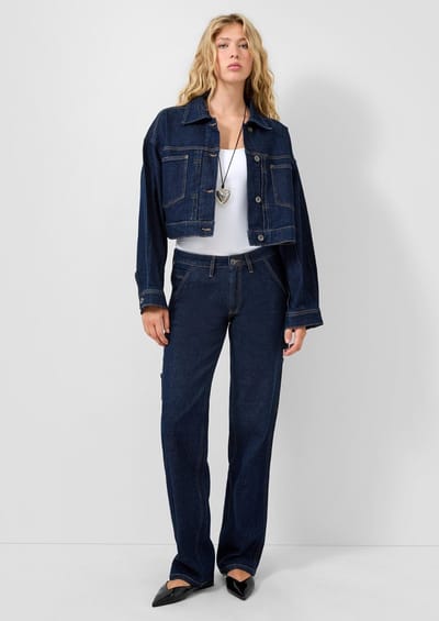 Slim Jeans met Cargozakken Hoge Taille Dames QS Catie