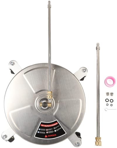 Dailygoods- Oppervlaktereiniger 15 Inch - Professionele Hogedrukreiniger - Hoog Rendement - 4000 PSI - Roestvrij Staal - 4 Wielen - 1/4 Inch Snelkoppeling - Terrasreiniger