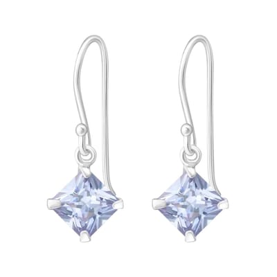 Aramat Jewels | Oorhangers | 925 Zilveren Oorhangers Lila Zirkonia - Kinder Oorbellen | | | |8mm | Zilver | Kinderen, Volwassenen | Verkleurd niet