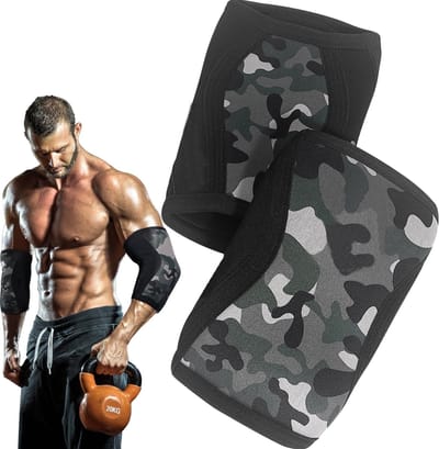 U Fit One 2 Stuks Premium Elbow Sleeves 7mm - Elleboog Brace - Compressiekousen - Heavy Lifting - Bench Press - Fitness - Crossfit - Maat M