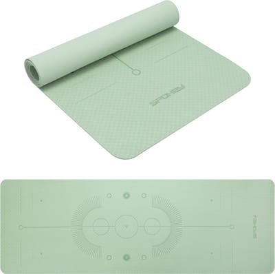 Spokey MANDALA Yogamat - Groen - 183 x 61 x 0,4 cm