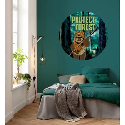 Fotobehang - Star Wars Protect the Forest 125x125cm - Rond - Vliesbehang - Zelfklevend