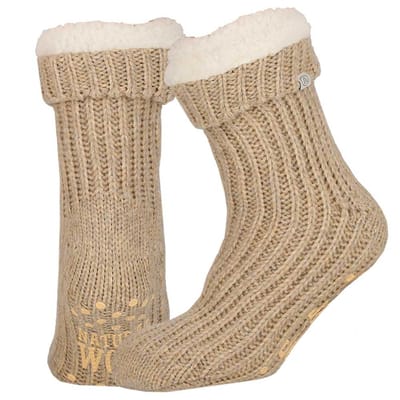 Wollen huissokken - Unisex - Antislip - Camel - Camel / 35/38