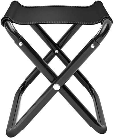 Krukje Opvouwbaar - 26 x 26 x 26 cm - Zwart - Ijzer - Kruk - Opvouwbare - Campingstoel - Krukje/Voetenbank - vouwstoel - Toeristische Vissersstoel Krukje - Strandstoel