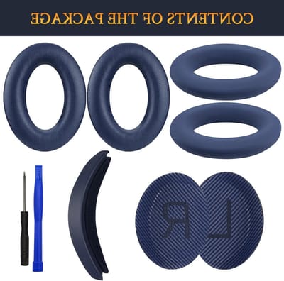 Vervangingsset voor Over-Ear Hoofdtelefoons met Oorkussens, Hoofdband en Siliconen Beschermhoes - Geschikt voor Bose QuietComfort 35 en QC35 II - Blauw
