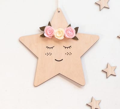 Slapende Ster Wanddecoratie Baby- & Kinderkamer – Hout/ wanddecoratie/ kinderkamer/ baby kamer