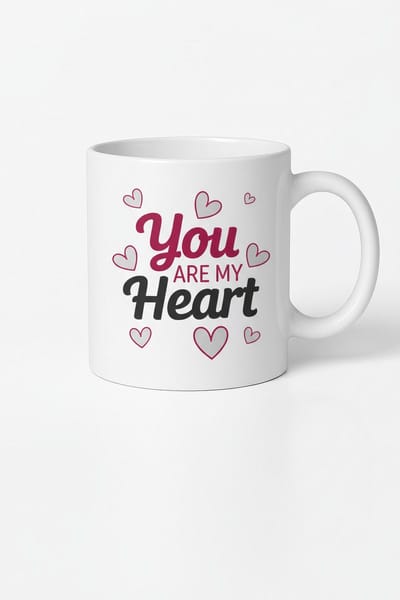 Romantische Mok 'You Are My Heart' - Liefdevolle Harten Design | Valentijn & Liefdes Cadeau