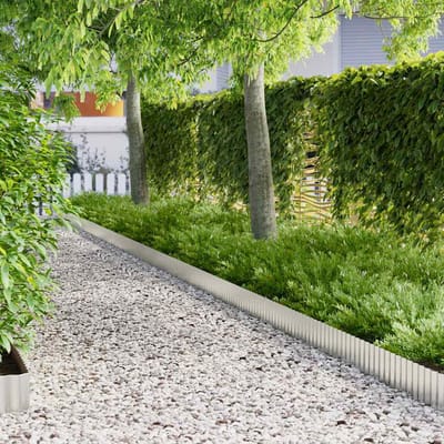 vidaXL - Grasrand - 1000 - x - 20 - x - 0,03 - cm - Gegalvaniseerd - staal - zilver