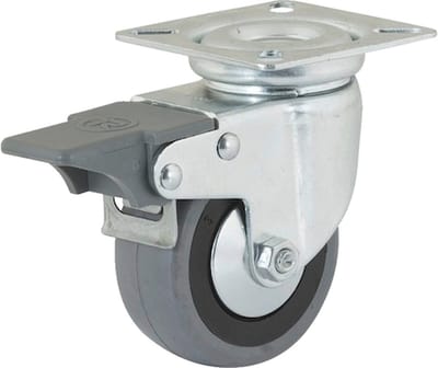 Wurth - Machinezwenkwiel m. draaibare plaat + vergrend.rem - Wiel met draaibare plaat en vastzetrem x 4 st - 50 kg