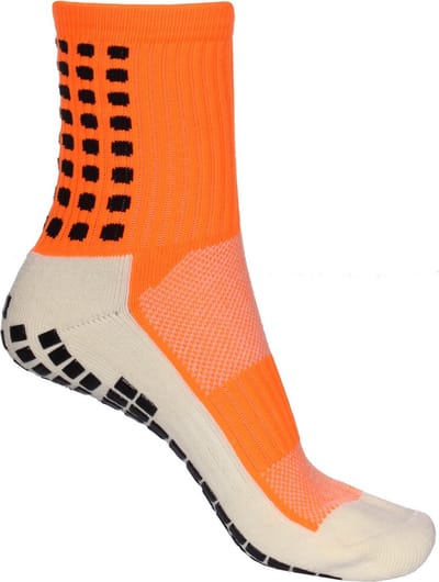 SoxShort Gripsokken - compressie vlakken - Fluor Oranje - voetbal - tennis - boxen - handbal - volleybal - hardlopen