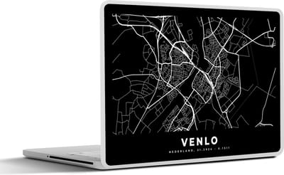 Laptop sticker - 14 inch - Kaart - Venlo - Zwart - 32x5x23x5cm - Laptopstickers - Laptop skin - Cover