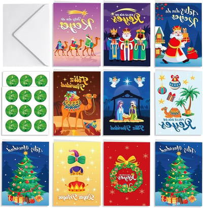 Allecta - Feestelijke Wenskaarten voor Kerst en Driekoningen - Set van 9 met Enveloppen.