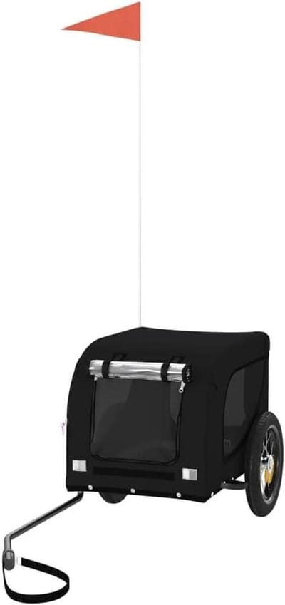 Hondenfietskar - Hondenkar Buggy - Huisdier Vervoer - Duurzaam IJzeren Frame - 124 x 53 x 53 cm - Zwart
