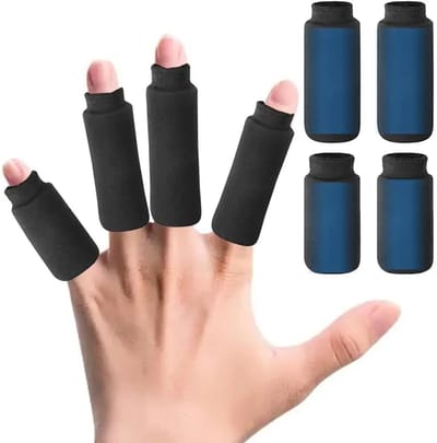 4‑delige Set Gel Vingerhoezen – Zwart – Herbruikbaar & Flexibel – Geschikt voor Koud & Warm Gebruik - @ Lu’s Today® – Basic Care Essentials